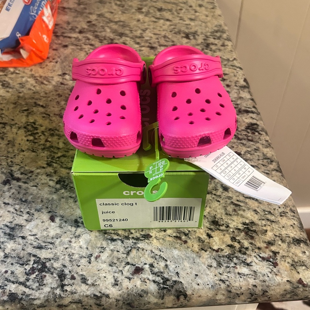 CROCS Hot Pink Toddler Girl Sandals with Signature Ventilation